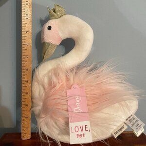 Pier 1 Princess Swan Plush Valentine’s Day Love 12” New